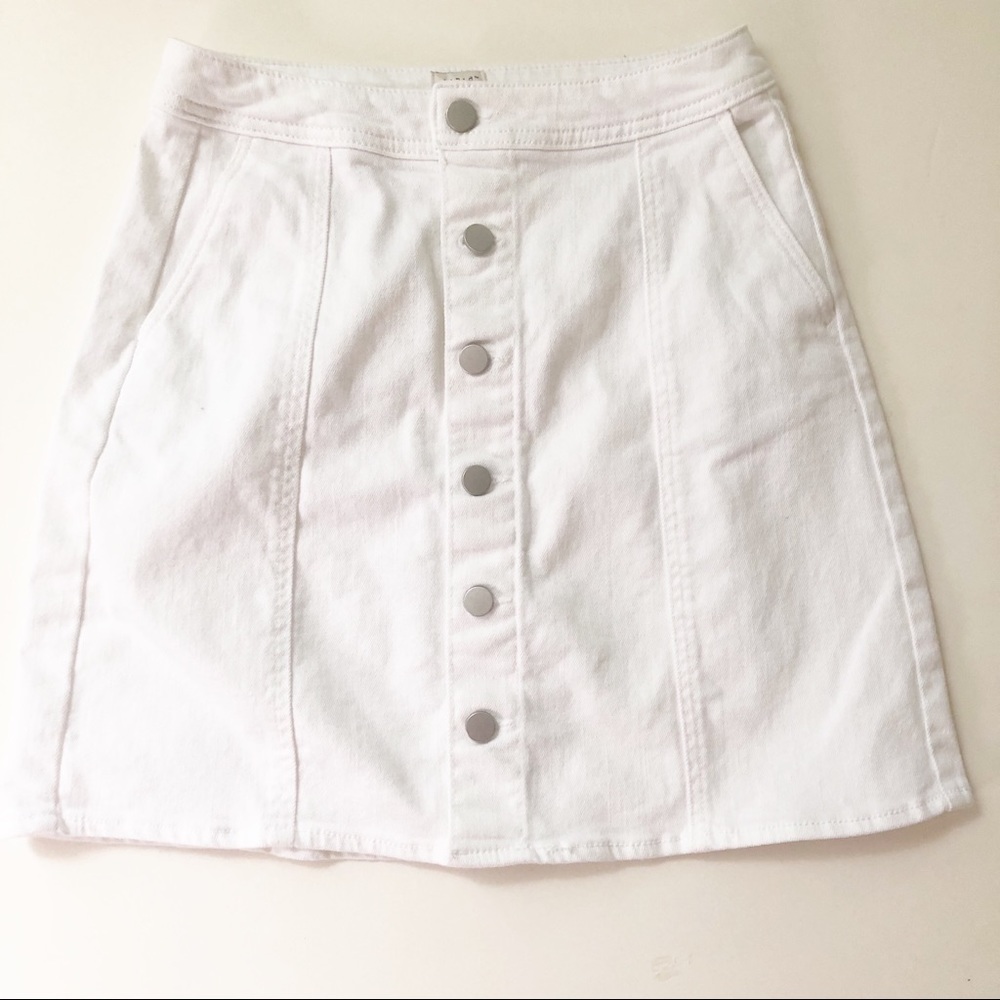 A NEW DAY Denim Silver button up Mini Skirt